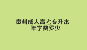 贵州省成人高考专升本的一年学费是多少