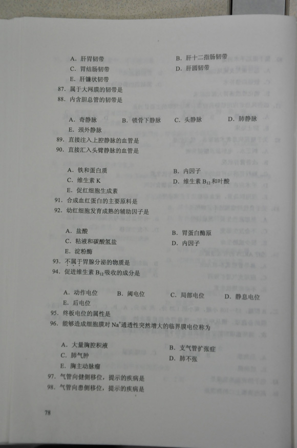 2012成人高考试题及答案—医学综合试题(专升本(12)