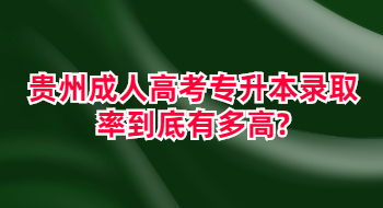 贵州省成人高考专升本录取率到底有多高?