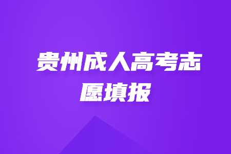 贵州省成人高考可以报几个志愿