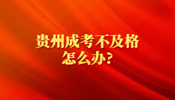 贵州省成考不及格怎么办?