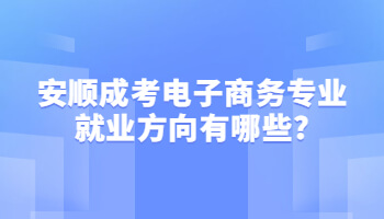 安顺成考电子商务专业就业方向有哪些?