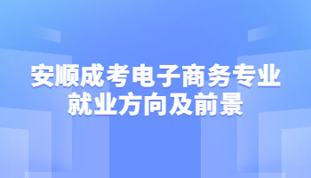 安顺成考电子商务专业就业方向及前景