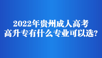2022年贵州省成人高考高升专有什么专业可以选?