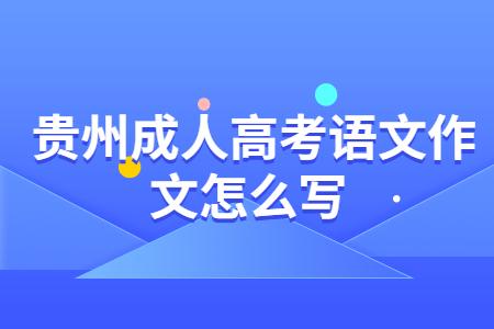 贵州省成人高考语文作文