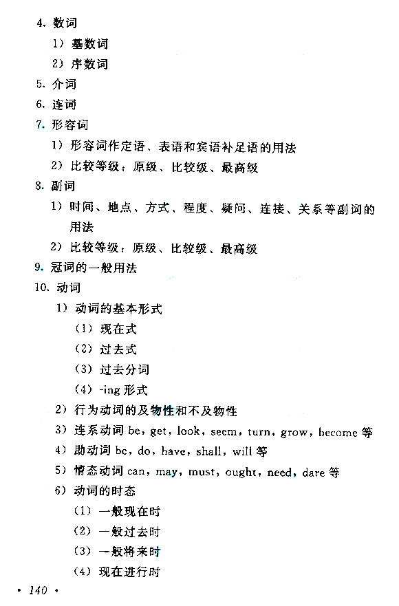2019年贵州成人高考高起点英语考试大纲(3)