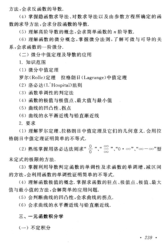 2019年贵州成人高考专升本高等数学（一）考试大纲(4)